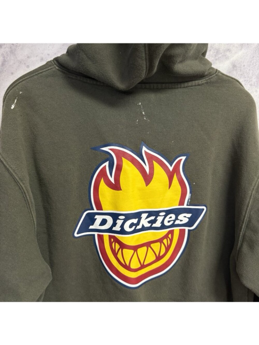 Dickies x Spitfire Hoodie Mens Medium Green Skateboard Sweatshirt - Picture 7 of 11